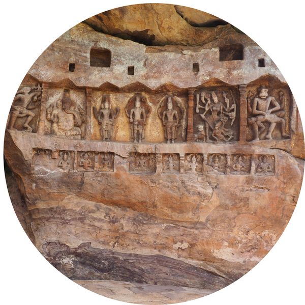bas-reliefs from one of the Bhutanatha temples, Badami, Karnataka • India